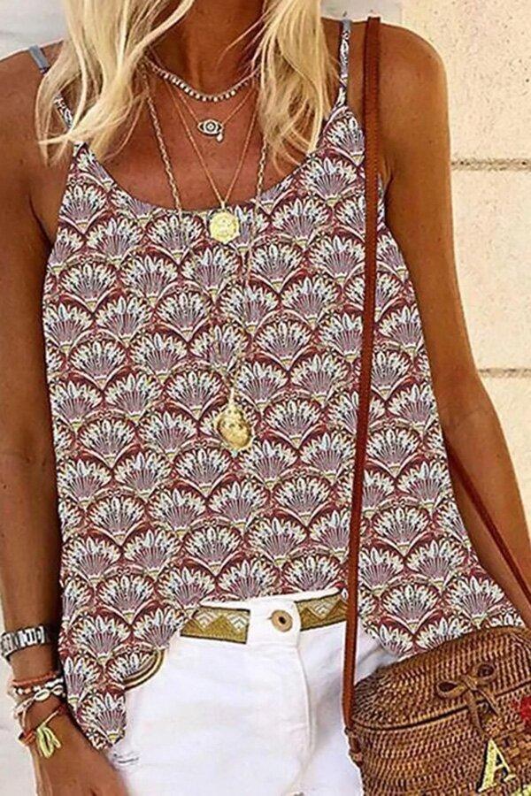 Bohemian Print Strappy Camisole