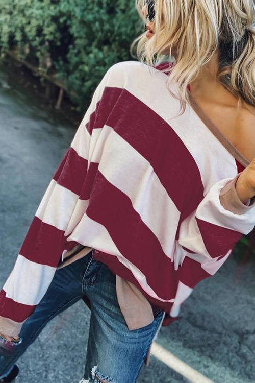 Wide Striped T-Shirt Sweatshirt