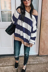 Wide Striped T-Shirt Sweatshirt