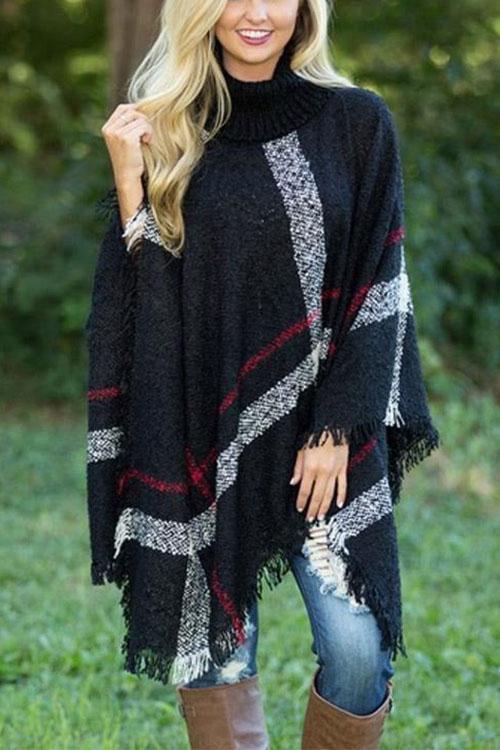 Burberry Print Cloak Poncho Sweater