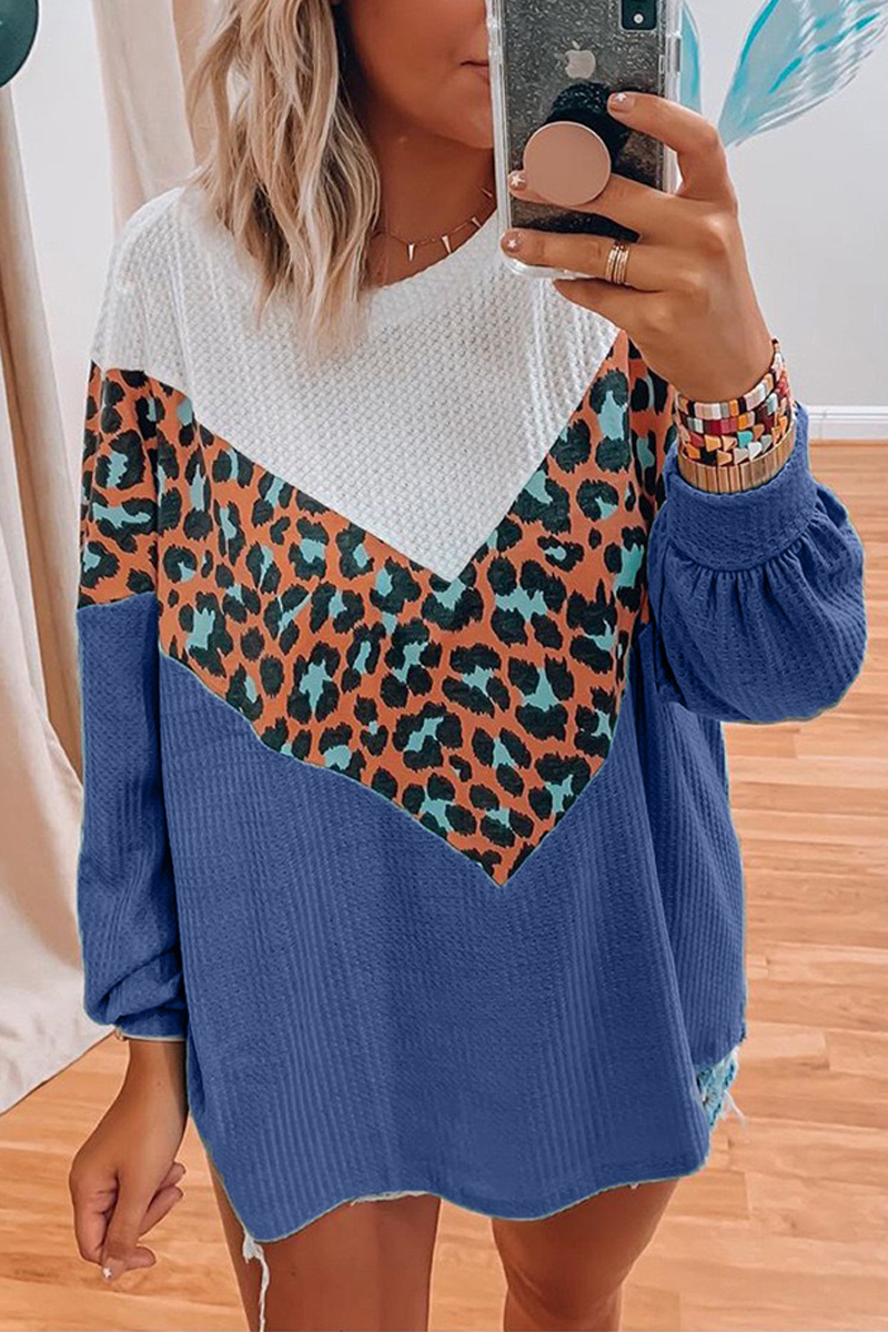 Color Block Round Neck Sweater