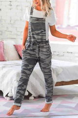 Camouflage Print Overall Jumpsuit