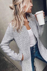 Retro Stand Collar Blazer Woolen Jacket