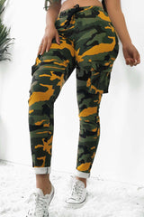 Camouflage Printed Drawstring Waist Pants