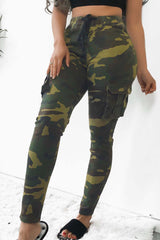 Camouflage Printed Drawstring Waist Pants