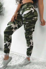 Camouflage Printed Drawstring Waist Pants