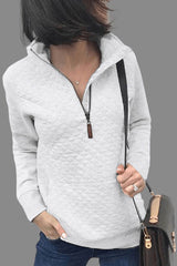 Fashion Solid Color Zipper Sweatshirt