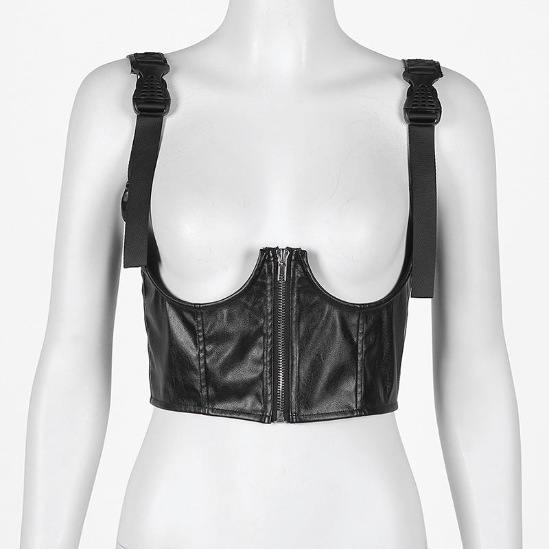 Punk Leather Camisole 2PC Set