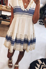 Bohemian Tassel V-Neck Dress