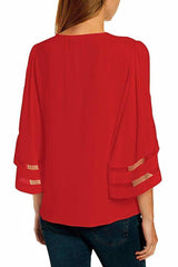 Santa Printed V-neck Top