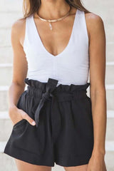 Casual Wide Leg Shorts With Ruffle