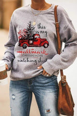 Christmas Printed Round Neck Sweater