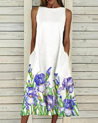 Big A Flower Pocket Dress