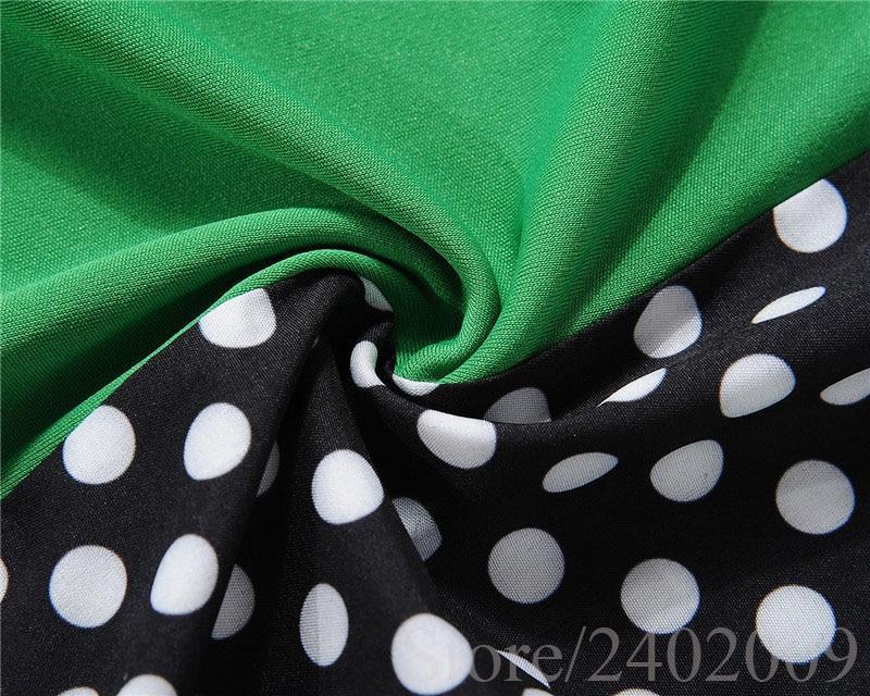 Plus Size Women Robe Retro Vintage Dress Dot Swing Pin Up Summer Party Dresses