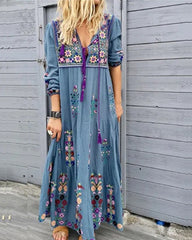 Boho Chic Floral Print Maxi Dress