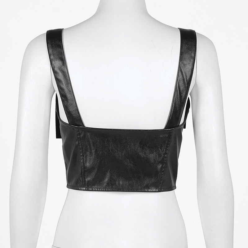 Punk Leather Camisole 2PC Set