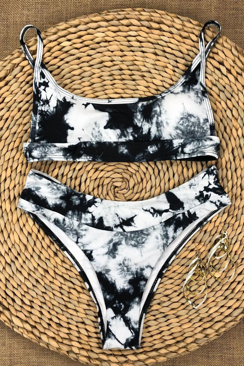 Tie Dye Print Two Pieces Swimwear