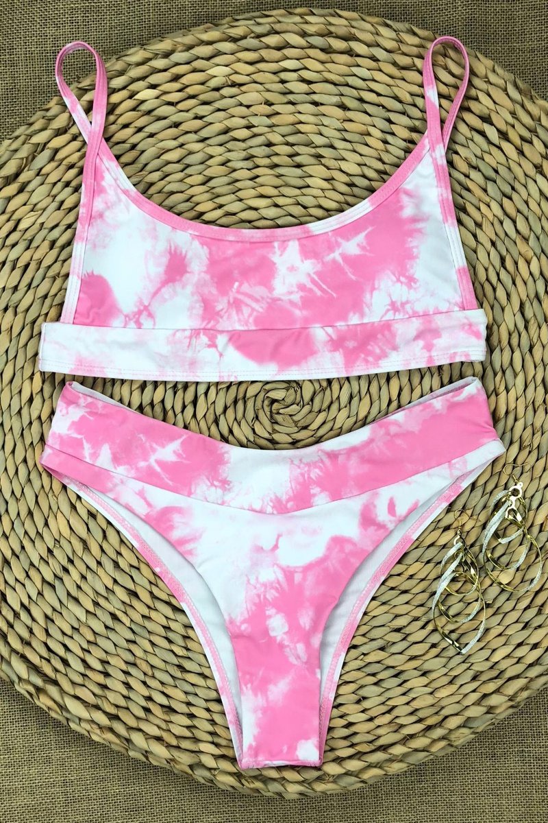 Tie Dye Print Two Pieces Swimwear