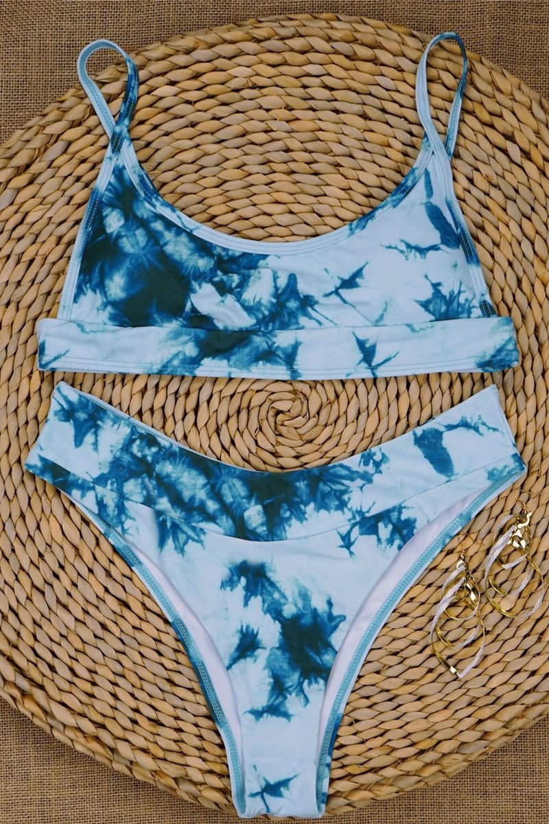 Tie Dye Print Two Pieces Swimwear