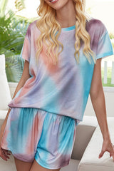 Tie Dye Short Sleeve Two Pieces Sets