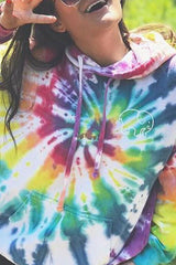 Tie Dye Long Sleeve Drawstring Hoodie