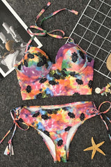 Tie Dye Print Two Pieces Swimwear