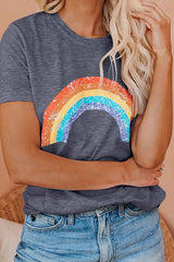 Rainbow Printed Plus Size T-Shirt