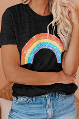 Rainbow Printed Plus Size T-Shirt