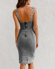 Tank Denim Split Sheath Dress