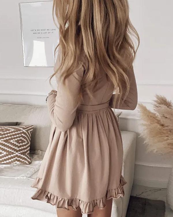 Rolid Ruffle Wrap Mini Dress