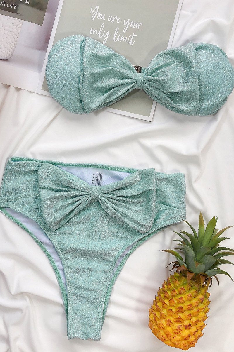 Bowknot Sparkly Sequined Bikini