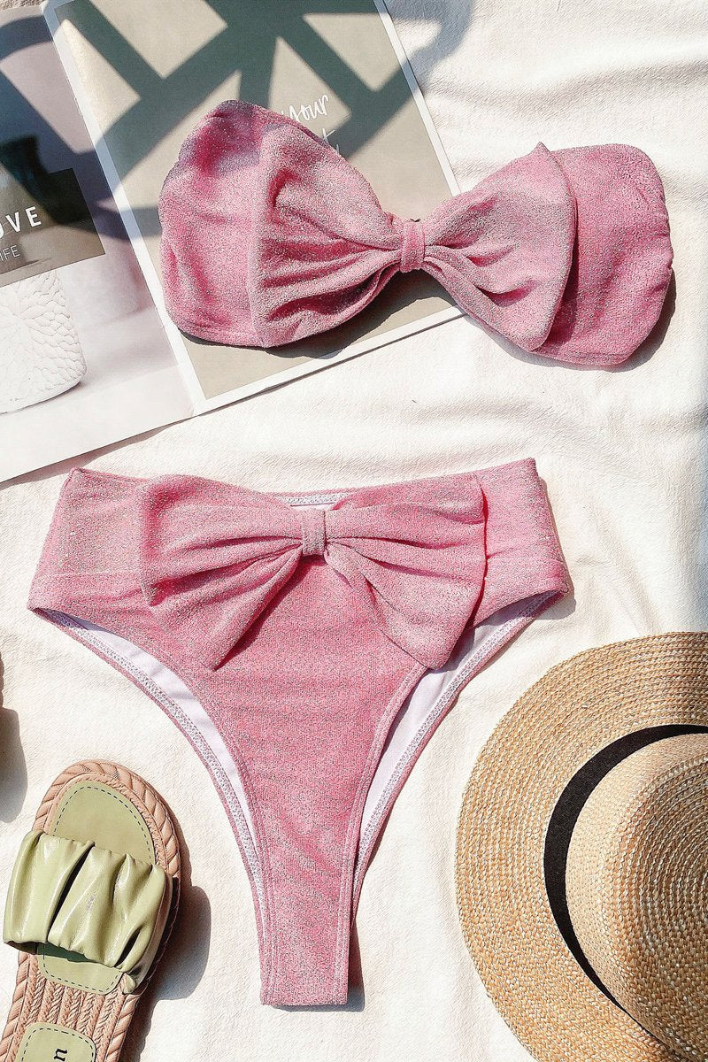 Bowknot Sparkly Sequined Bikini