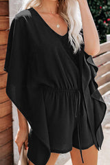 Casual Solid Frenulum V Neck Loose Jumpsuits(5 Colors)