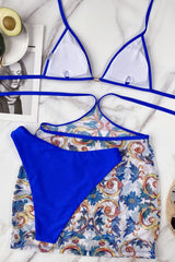 Blue Print Strap Three-piece Set