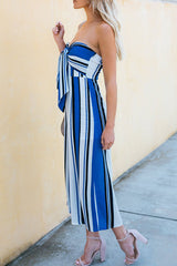 Bow Tie Strapless Loose Jumpsuits