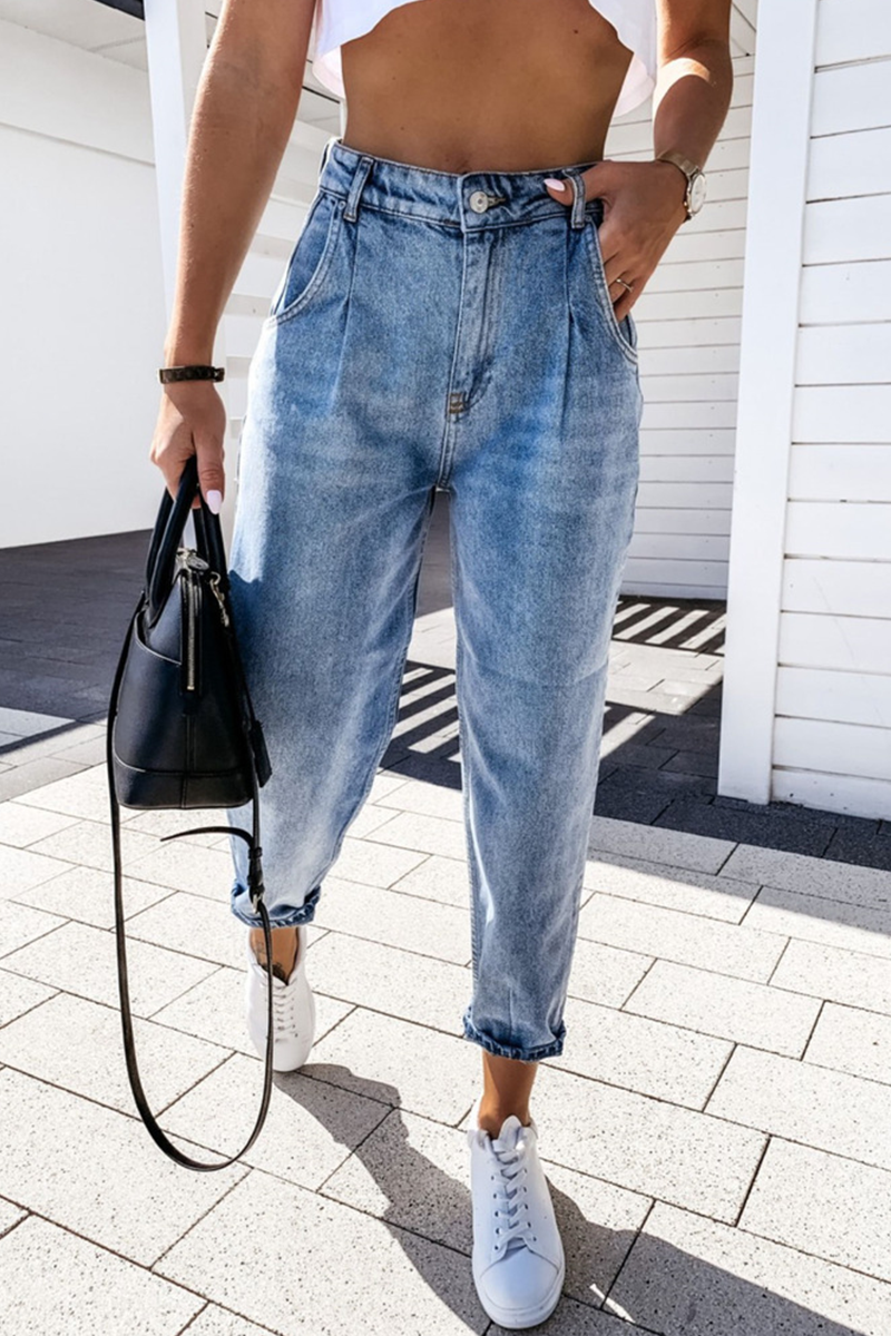 Casual Solid Basic Harlan Denim Jeans