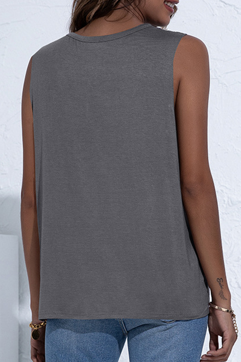 Casual Solid Hollowed Out O Neck Tops(5 Colors)