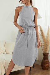 Casual Solid Halter A Line Dresses(3 Colors)