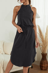 Casual Solid Halter A Line Dresses(3 Colors)