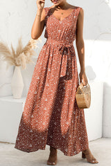 Fashion Leopard V Neck A Line Maxi Dresses(5 Colors)