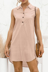 Casual Solid STurndown Collar Irregular Dresses(4 Colors)