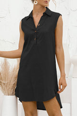 Casual Solid STurndown Collar Irregular Dresses(4 Colors)