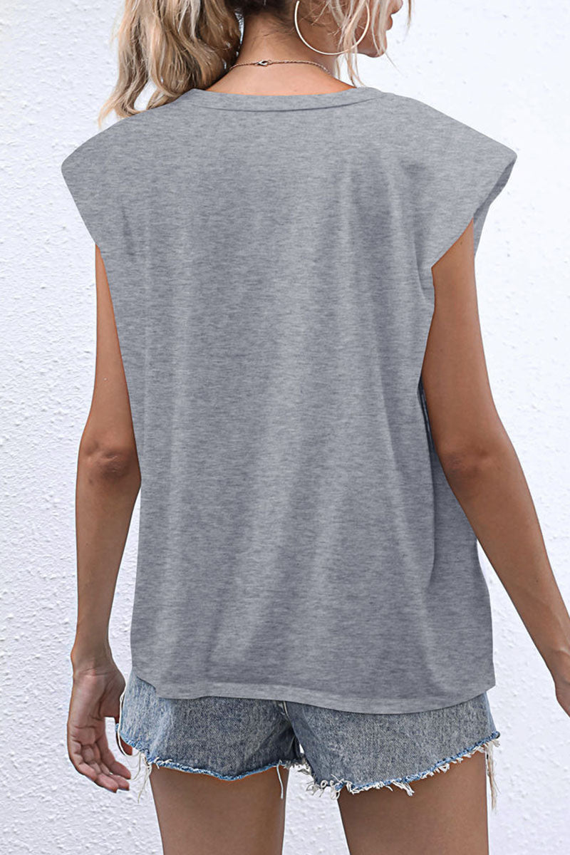 Casual Solid Split Joint O Neck T-Shirts(10 Colors)