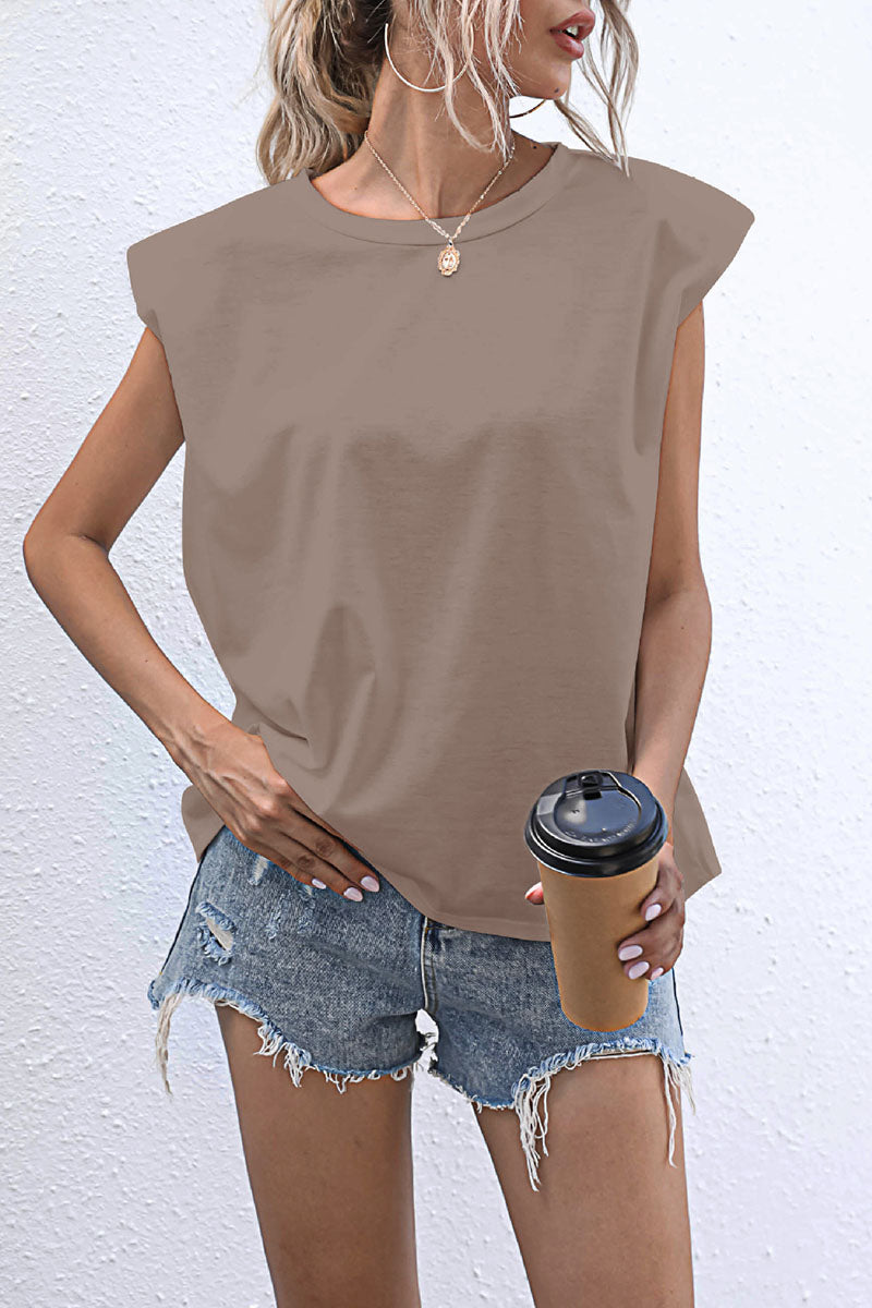 Casual Solid Split Joint O Neck T-Shirts(10 Colors)