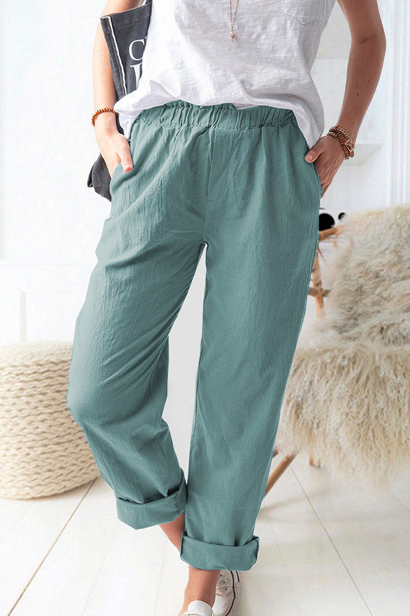 Casual Solid Basic Straight Solid Color Bottoms(9 Colors)