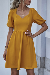 Fashion Elegant Solid Split Joint V Neck A Line Dresses