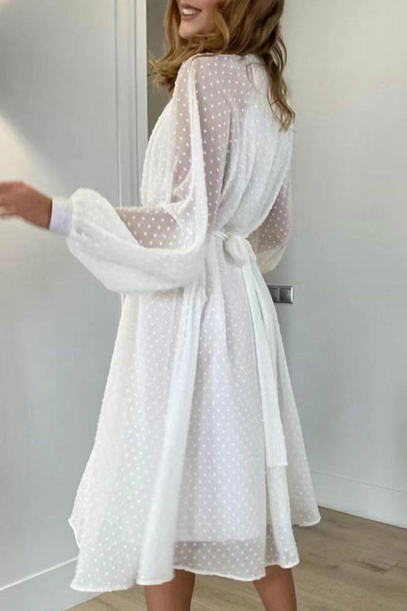 Fashion Elegant Solid Patchwork Half A Turtleneck A Line Dresses