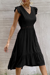 Casual Solid Split Joint V Neck Irregular Dresses(7 Colors)