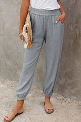 Casual Solid Split Joint Loose Bottoms(4 Colors)