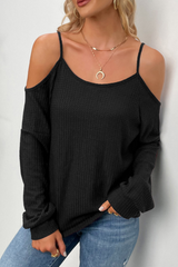 Casual Solid Hollowed Out Draw String O Neck Tops(6 Colors)